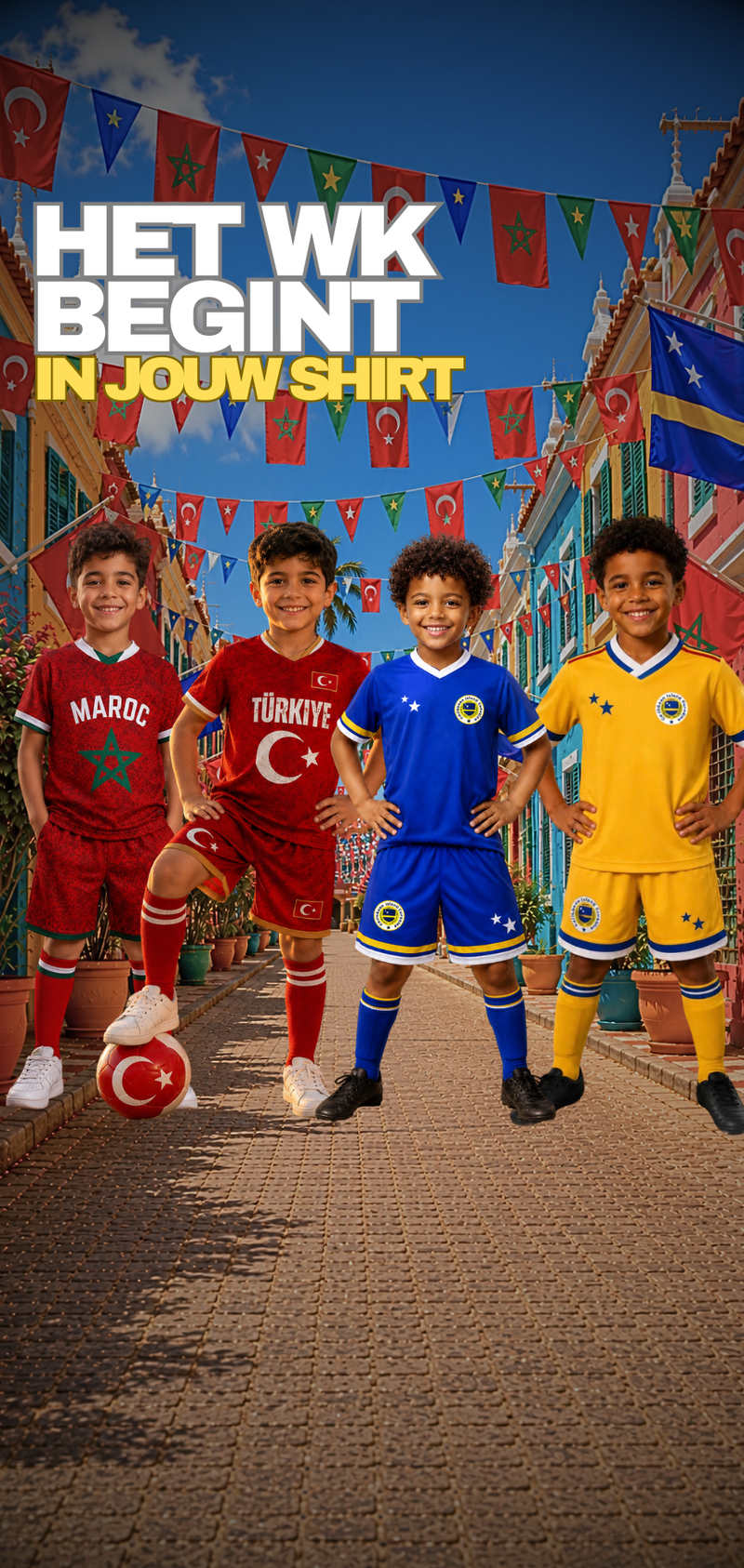 Curacao geel fanshirt - Het WK begint in jouw shirt