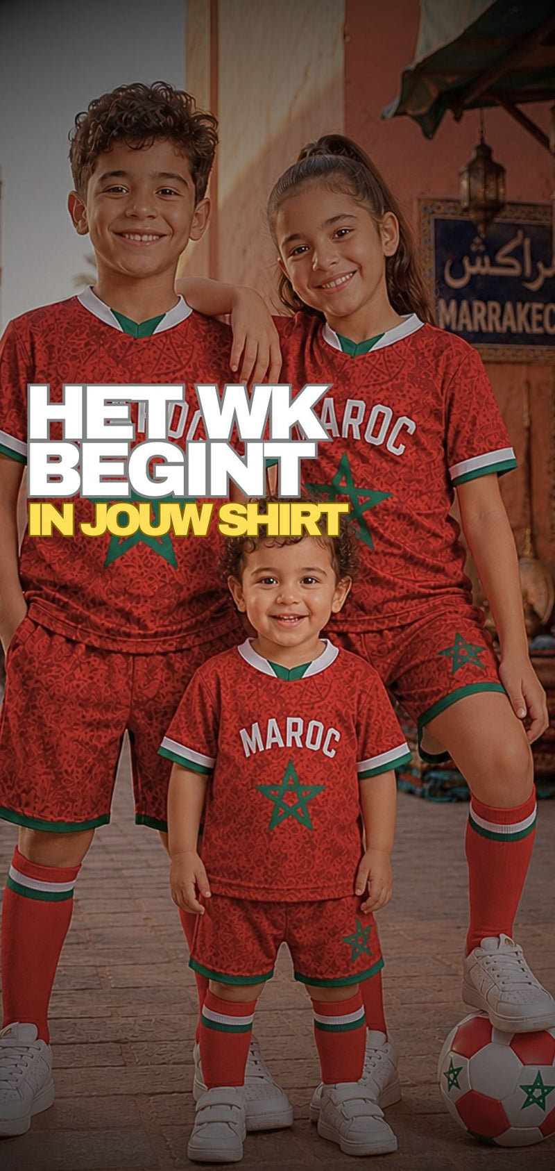 Maroc fanshirt - Het WK begint in jouw shirt